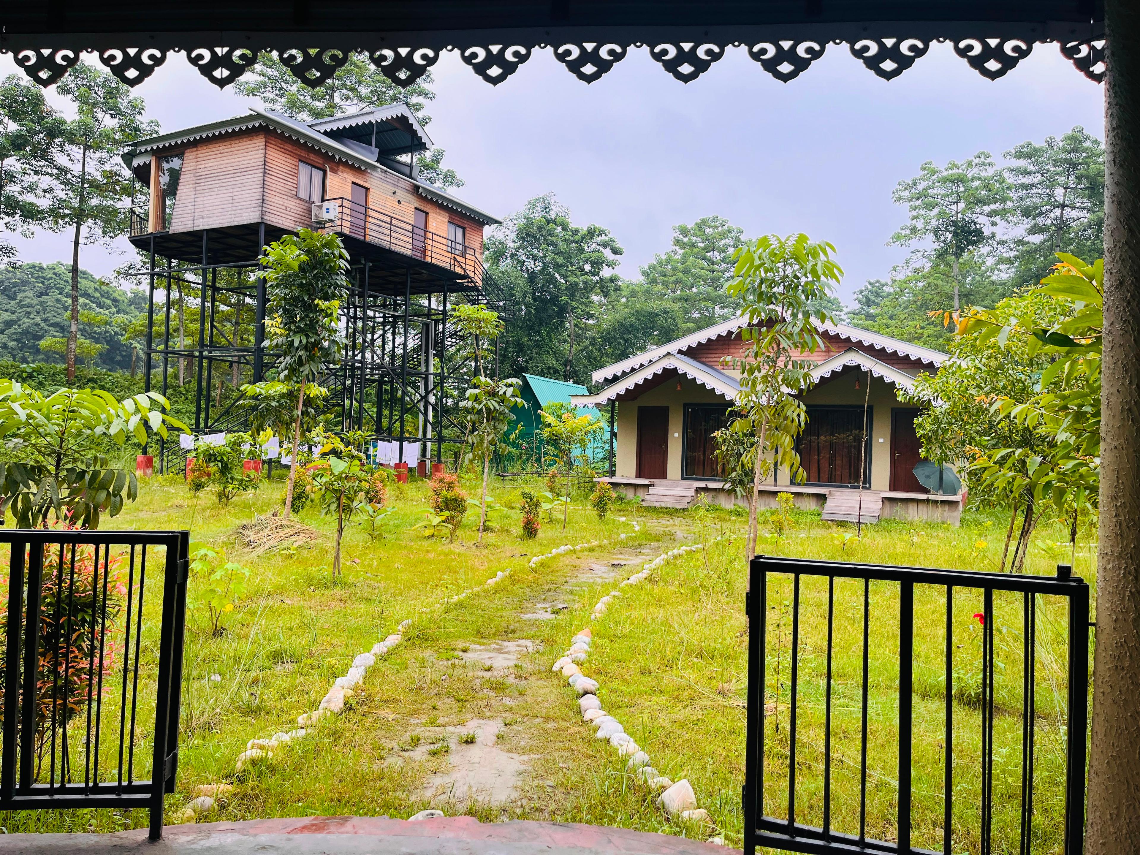 Cottages seen from the dining area