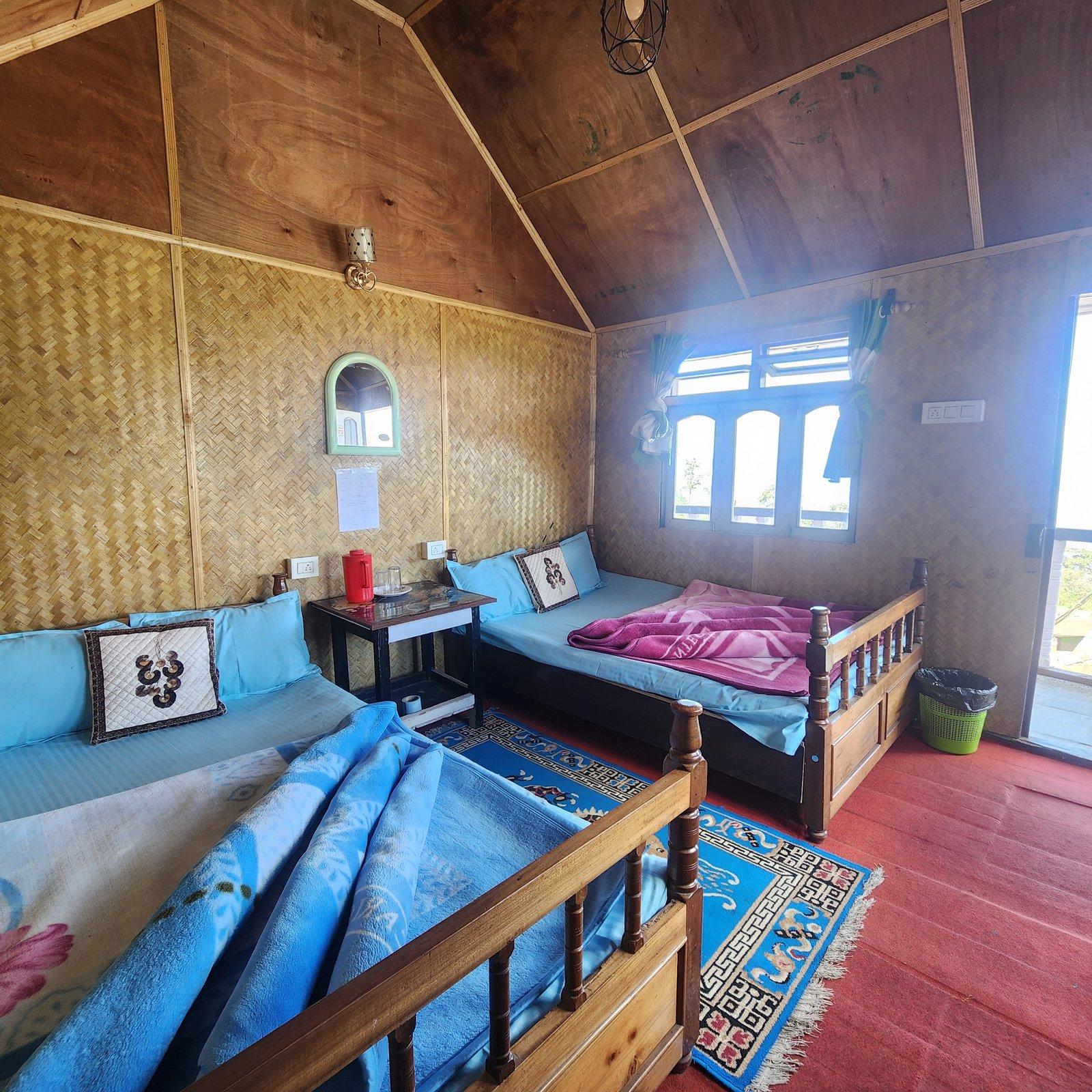 Sherpa's traditional wooden room, all rooms are mount Kanchanjunga view room.
